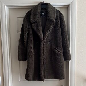 Lucky Brand Green/Gray Teddy Jacket. Size Medium.